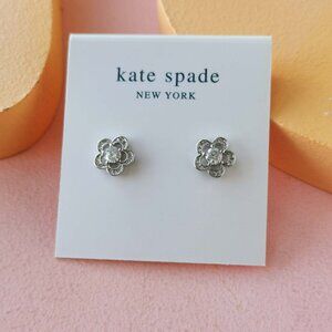 Kate Spade - Jeweled Stencil Scallops Silver Stud Earrings - NEW